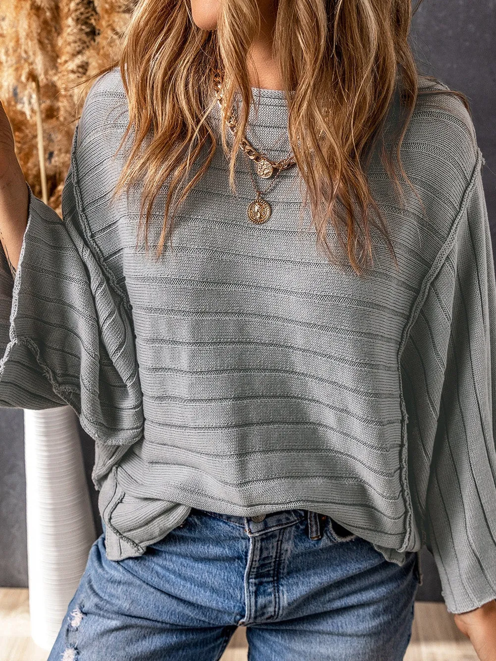Balloon Sleeve Knit Pullover
