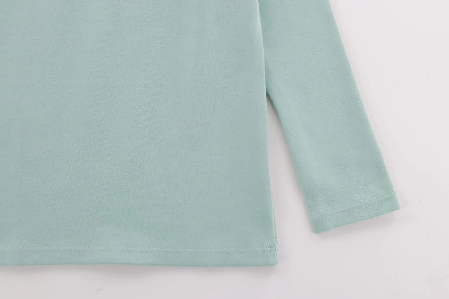 Boys Girls Turtleneck Long Sleeve Soft Cotton Mock Neck Shirt Solid Color Basic Tee Tops, Size 2T-12 Years