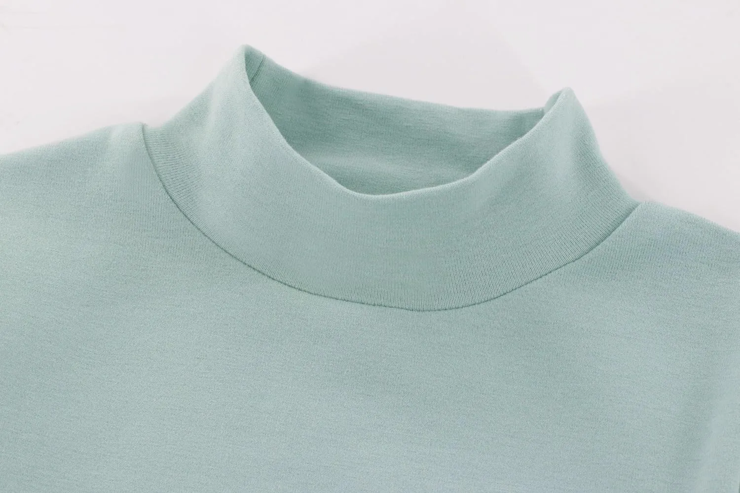 Boys Girls Turtleneck Long Sleeve Soft Cotton Mock Neck Shirt Solid Color Basic Tee Tops, Size 2T-12 Years