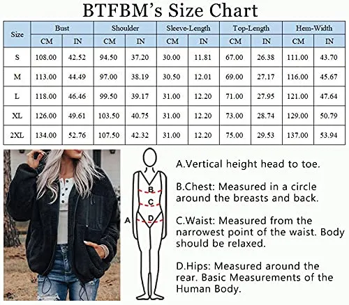 BTFBM Women Long Sleeve Full Zip Jackets Casual Solid Color Loose Fleece Short Teddy Coats Jacket Outerwear With Pockets(Solid Black, Large)