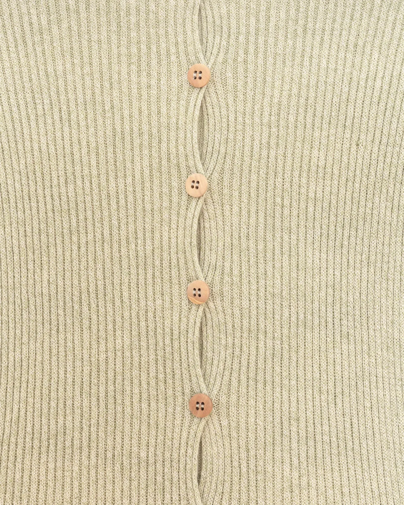 Dande Long Sleeve Tee - Linen Cotton Rib - Green
