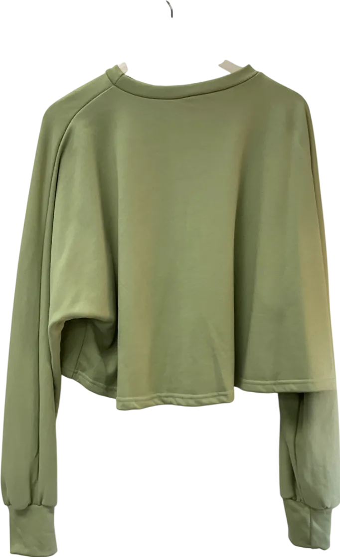Fashion Nova Long Sleeve Sage Green Cropped Jumper UK XL