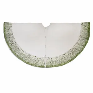 Flora Christmas Tree Skirt in Green