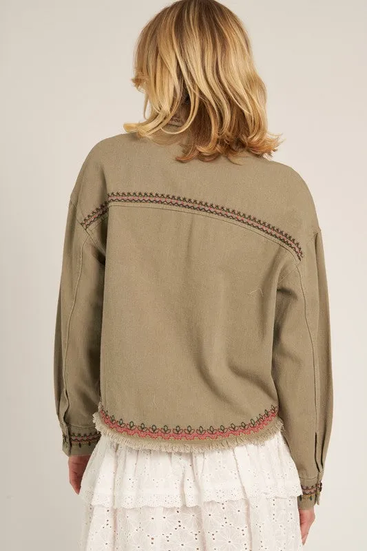 Living The Life Embroidered Jacket
