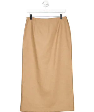 Massimo Dutti Beige Wool Blend Long Skirt UK 12