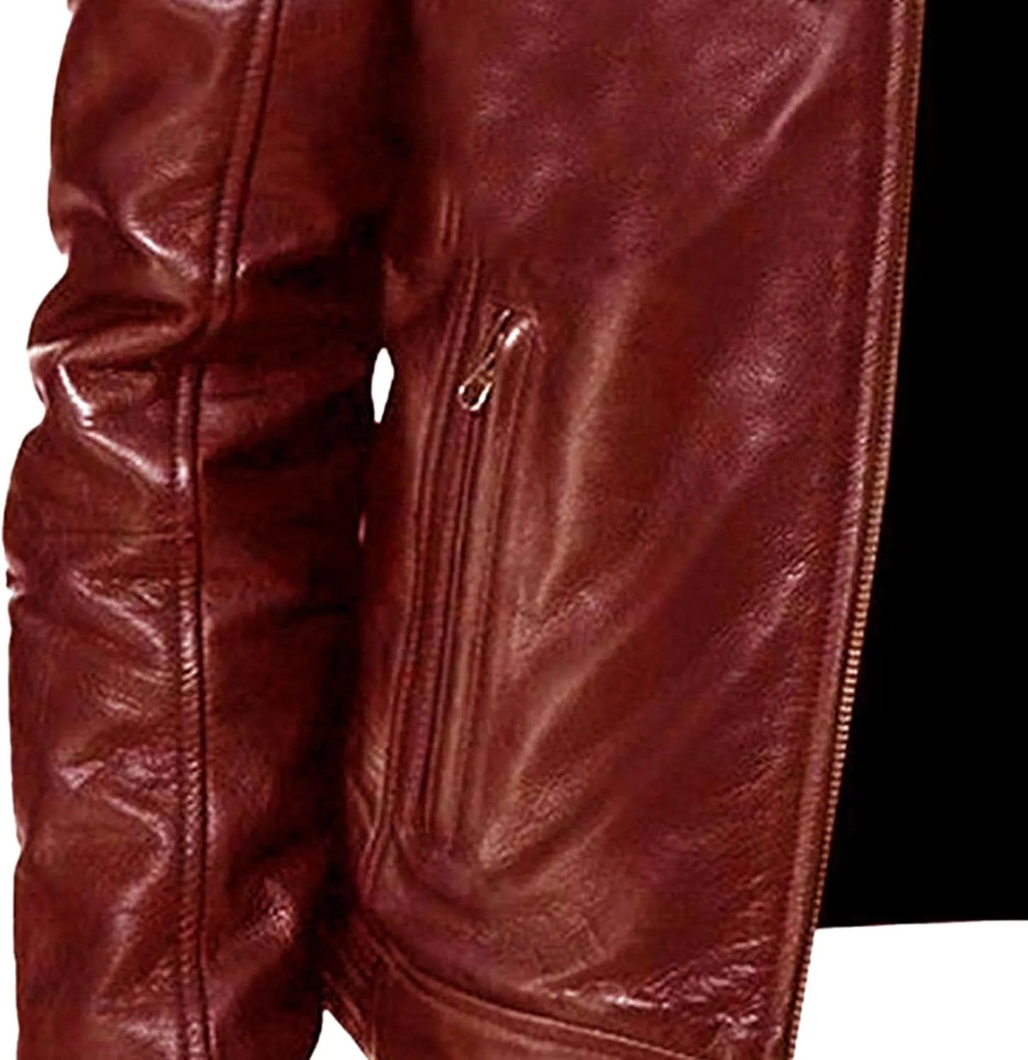 Mens Stand Collar Leather Jacket Casual Biker Motorcycle PU Jackets Slim Fit Motorcyle Lightweight Coat