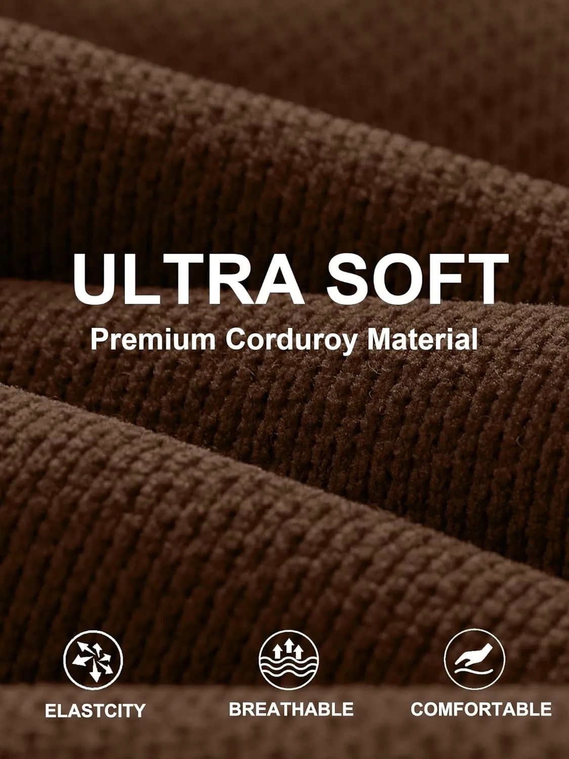 Mens Sweatpants Corduroy Joggers Casual Cargo Pants Elastic Waist Drawstring Stretch Tapered Baggy Pants with Pockets