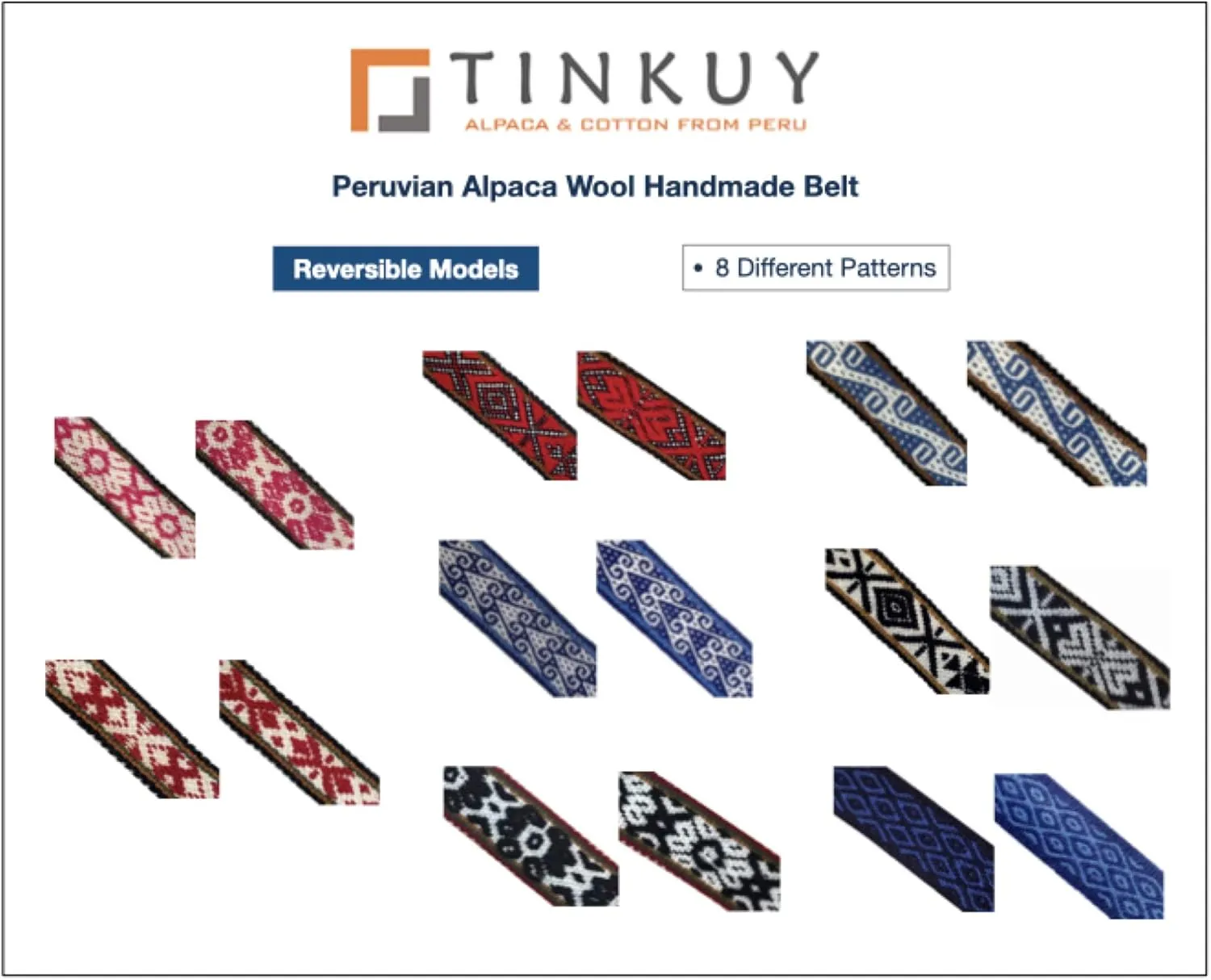 TINKUY PERU Handwoven Womens Adjustable Waist Belt, One Size