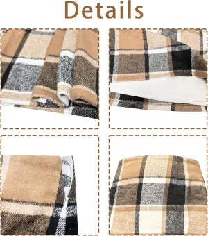 Womens Girl High Waisted Plaid Skirt Fall Winter Wool Bodycon Pencil Skirts