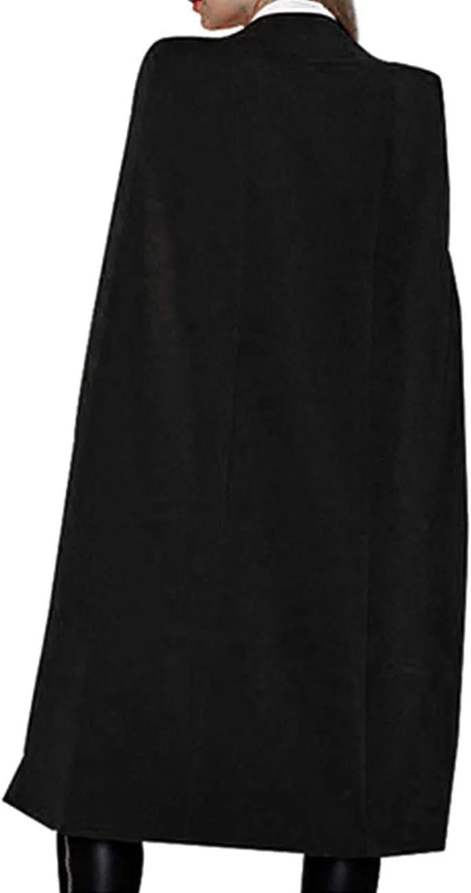 Women's Oversize Open Front Shawl Lapel Outfit Suit Capes 2XXL Notched Angle Sleeve Tunic Cloak Blazers with Pockets